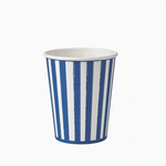Vaso Cartón 255 cc Rayas Blanco y Azul