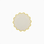 Boles Cartón Ø 13.5 cm Blanco con Borde Amarillo