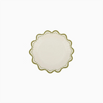 Boles Cartón Ø 13.5 cm Blanco con Borde Verde Oliva