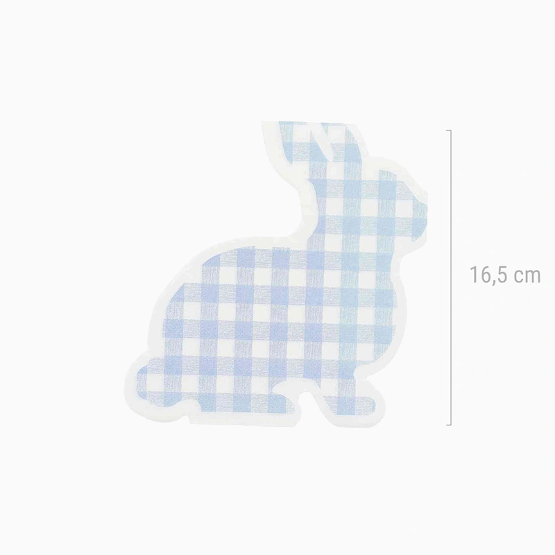 Servilleta Papel Doble Capa 32 x 32.5 cm Conejo Vichy Azul Pastel