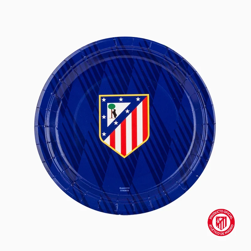 Plato Cartón Llano Ø 23 cm Atlético de Madrid