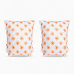 White Children's Armbands with Orange Flowers