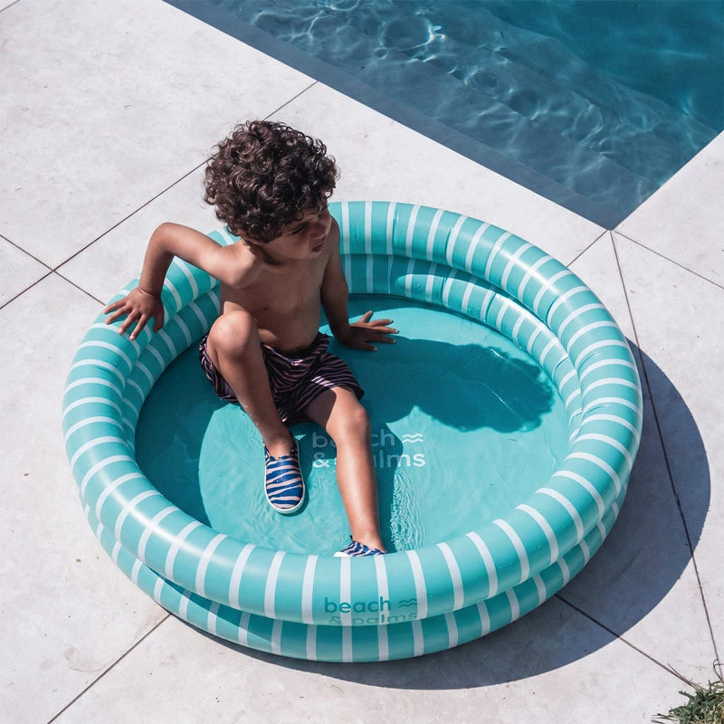 Inspiracion con Piscina para Niños Ø 100 cm Verde con Rayas Blancas