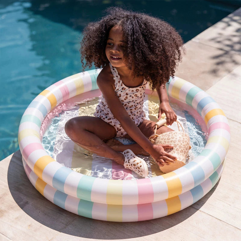 Inspiracion con Piscina para Niños Ø 100 cm Rayas Multicolor Pastel
