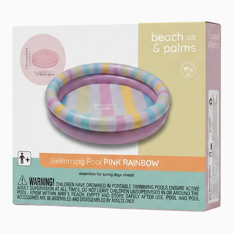 Inspiracion con Piscina Infantil Ø 100 cm Pastel Listras Multicoloridas