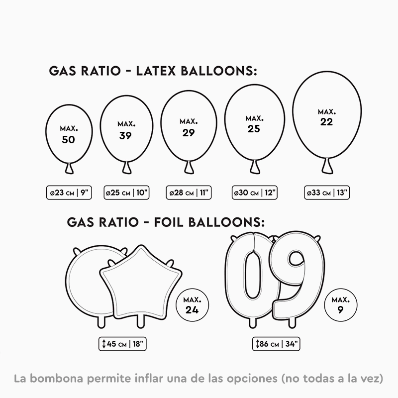 Bombona de Helio Mediana 50 globos 0.36 m3 Rosa