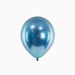 Blue metalized latex balloon