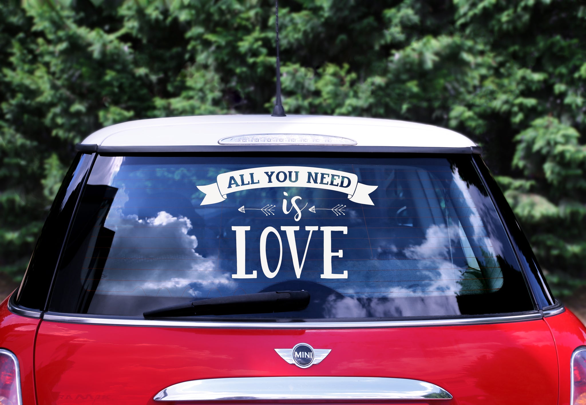 Carro adesivo "tudo que você precisa é amor"