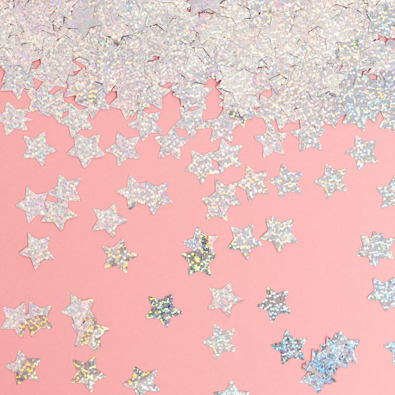 Mini Confeti Star 15 cm iridescente