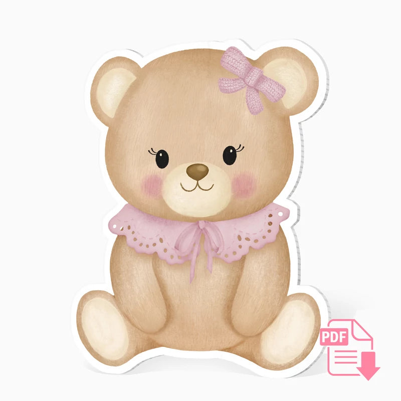 Siluetta decorativa digitale degli orsacchiotti