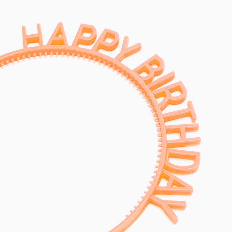 Birthday headband "Happy Birthday" orange