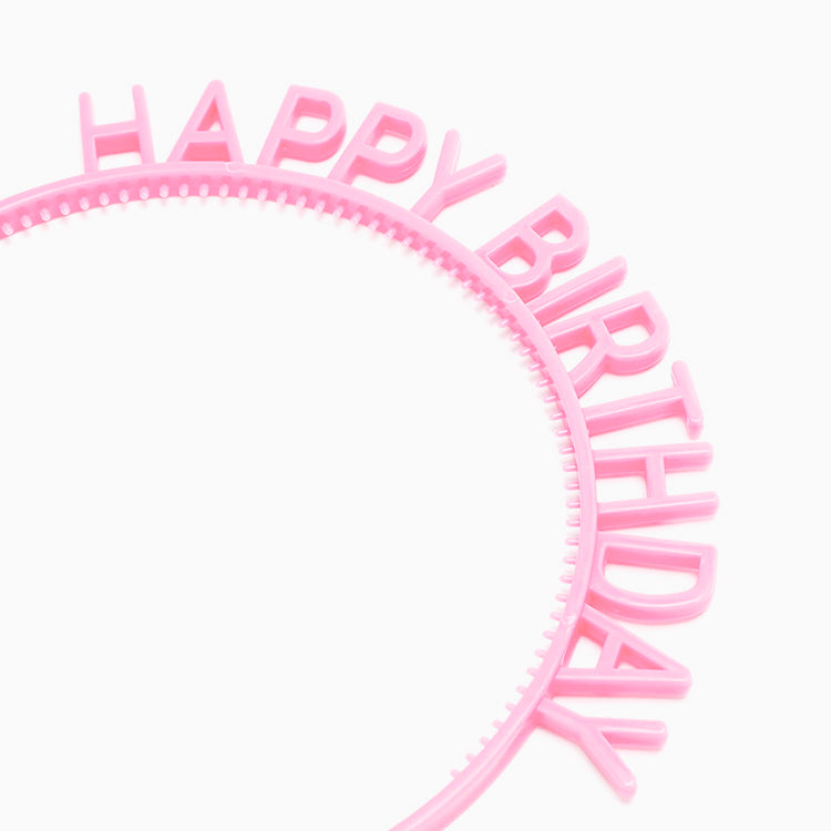 Birthday headband "Happy Birthday" Rosa