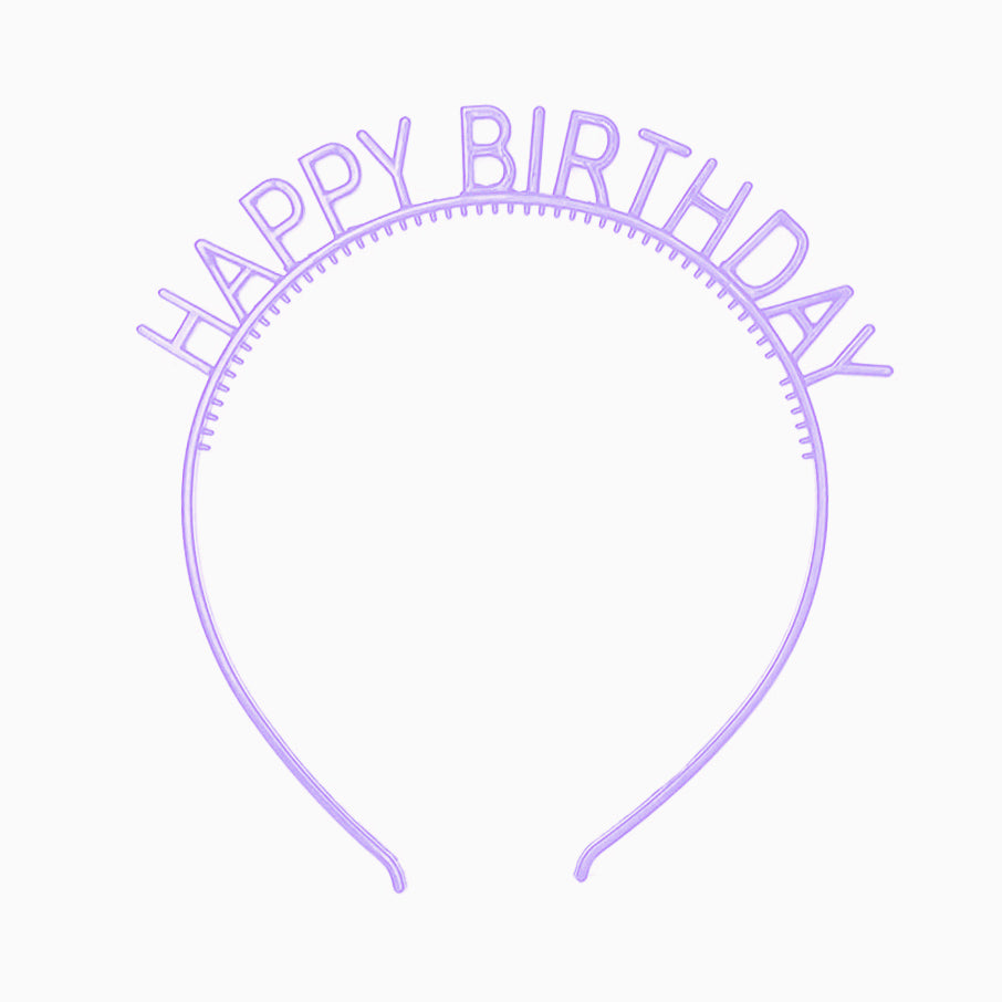 Birthday headband "Happy Birthday" purple