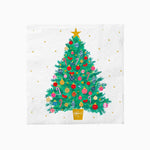 Christmas paper napkins drawing tree