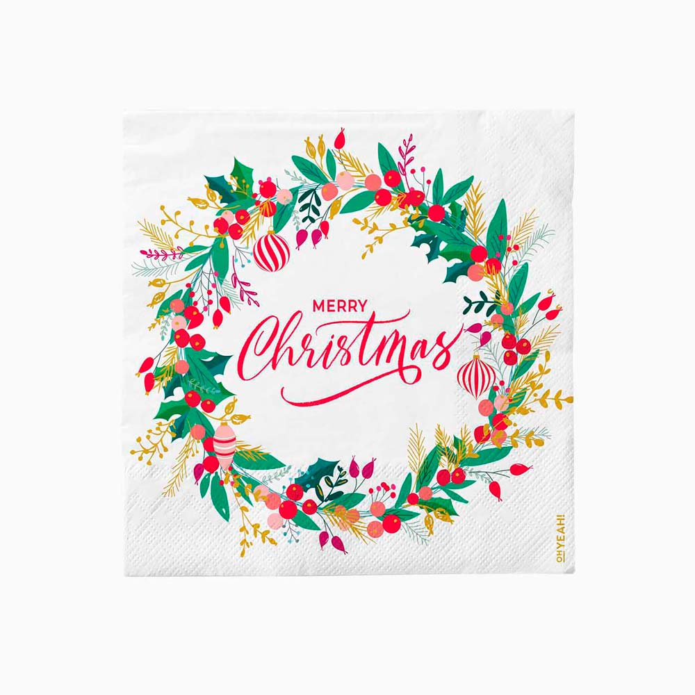 Couronne de Noël des serviettes "Joyeux Noël"