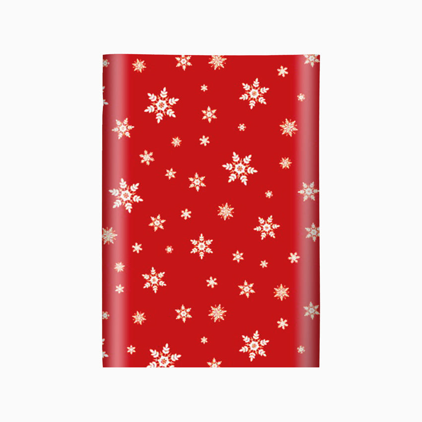 Mantel Papel Plegado Impermeable Navidad Copo de Nieve 1.20 x 1.80 m Rojo