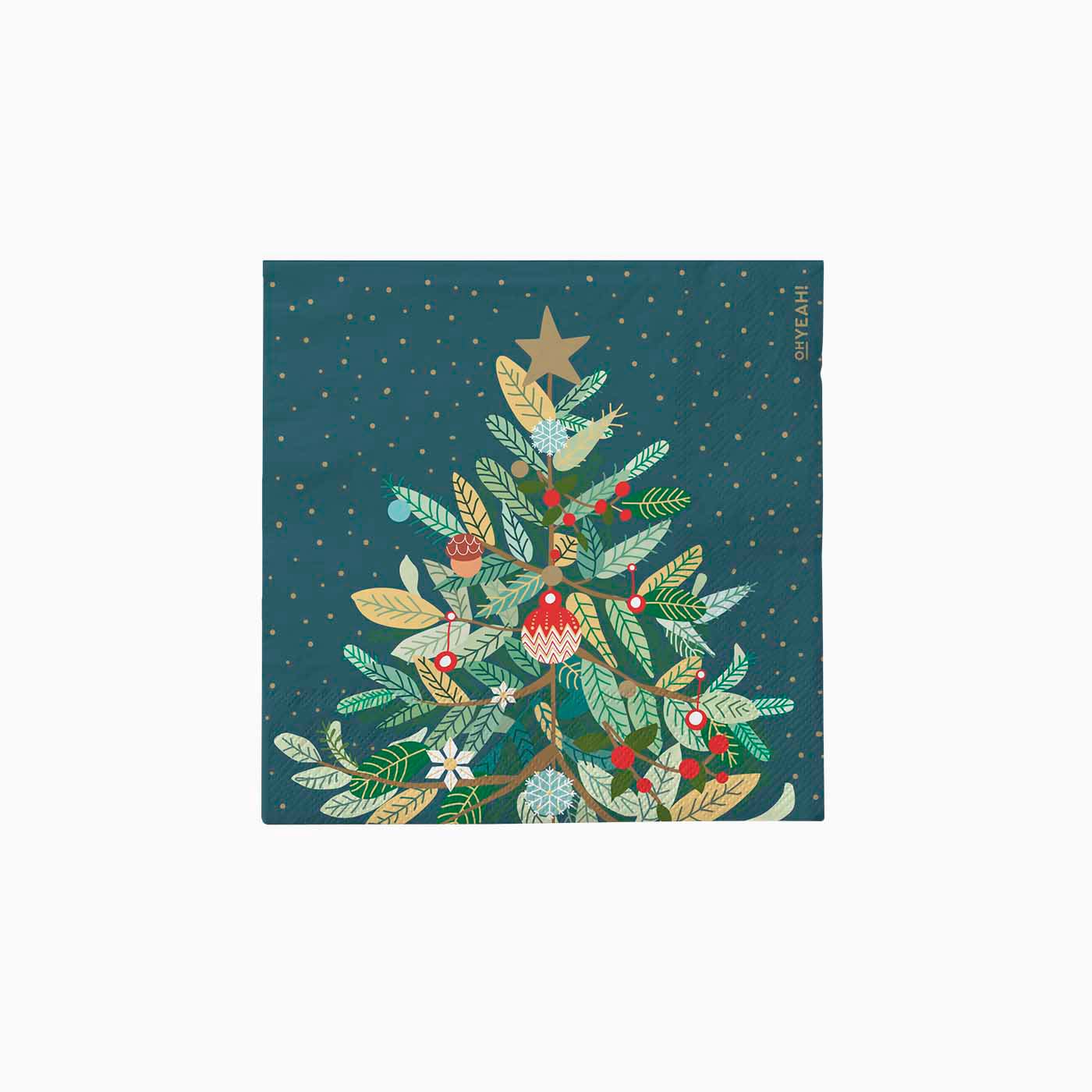 Servilletas Papel 25x25 cm Navidad Dibujo Árbol