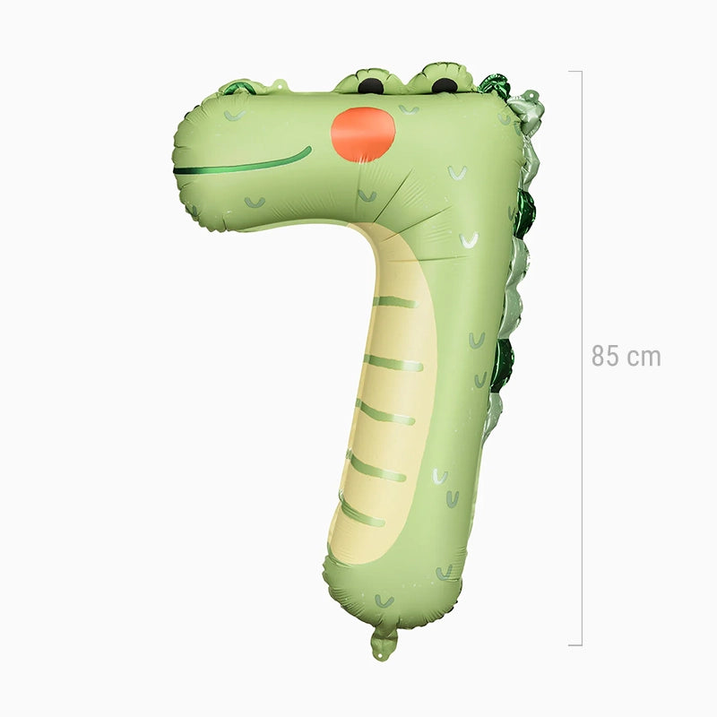 Crocodilo número 7 do globo de papel alumínio