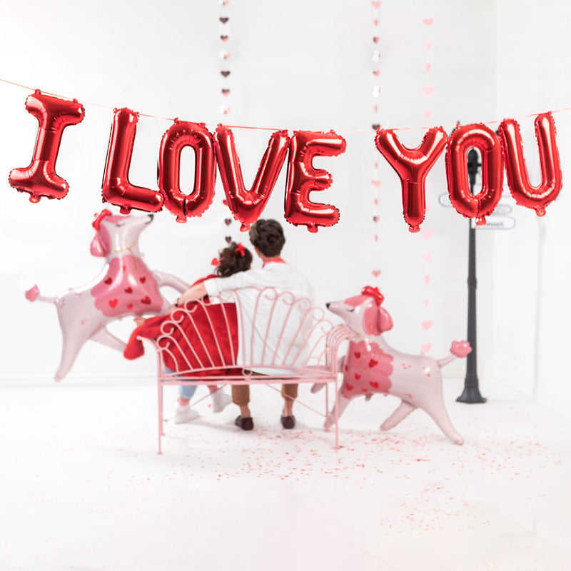 Guirnalda Globos "I Love You" Rojo