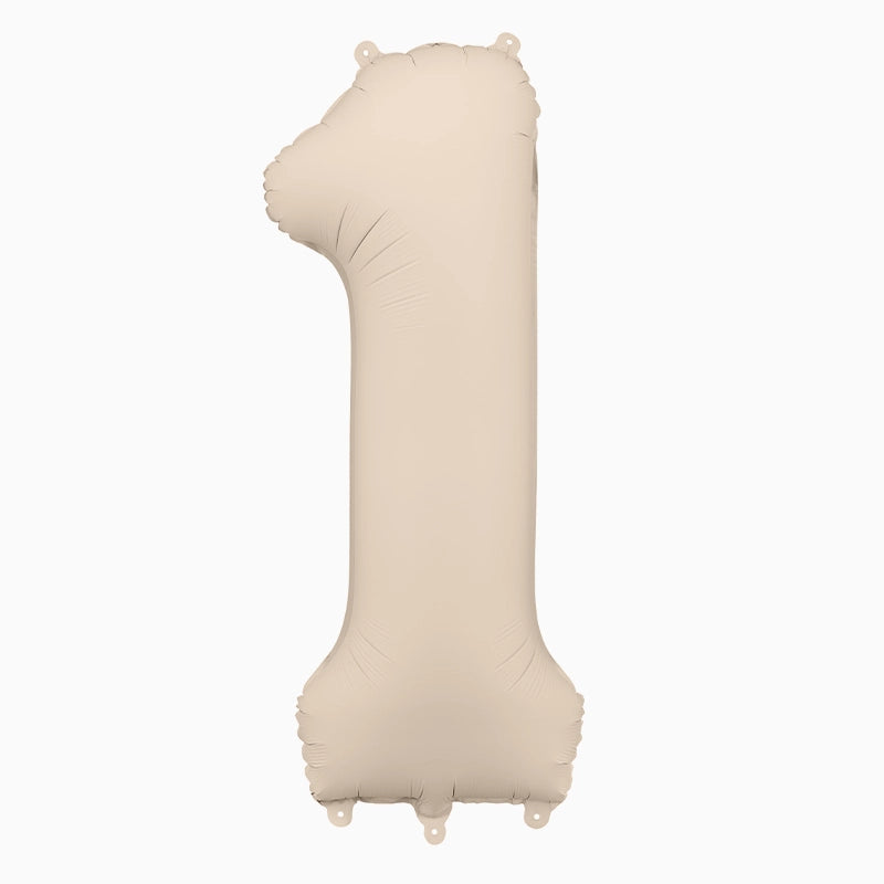 Palloncino foil Numero 1 Medio 86 cm Rosa Pastello