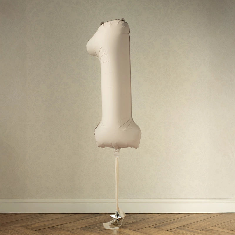 Palloncino foil Numero 1 Medio 86 cm Rosa Pastello