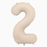Globo Foil Número 2 Mediano 86 cm Mate Beige