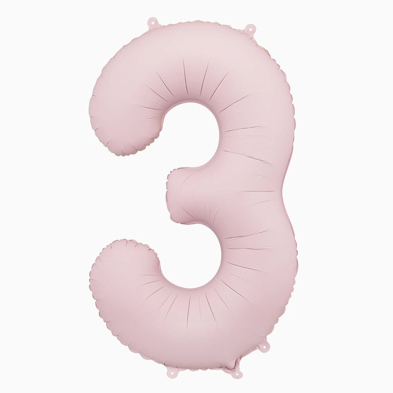 Palloncino foil Numero 1 Medio 86 cm Rosa Pastello