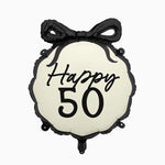 Foglio nero da 45 cm a palloncino e crema 
