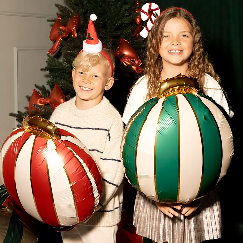 Set Globos Foil 34 x 36 cm Bola Navidad (3 uds)
