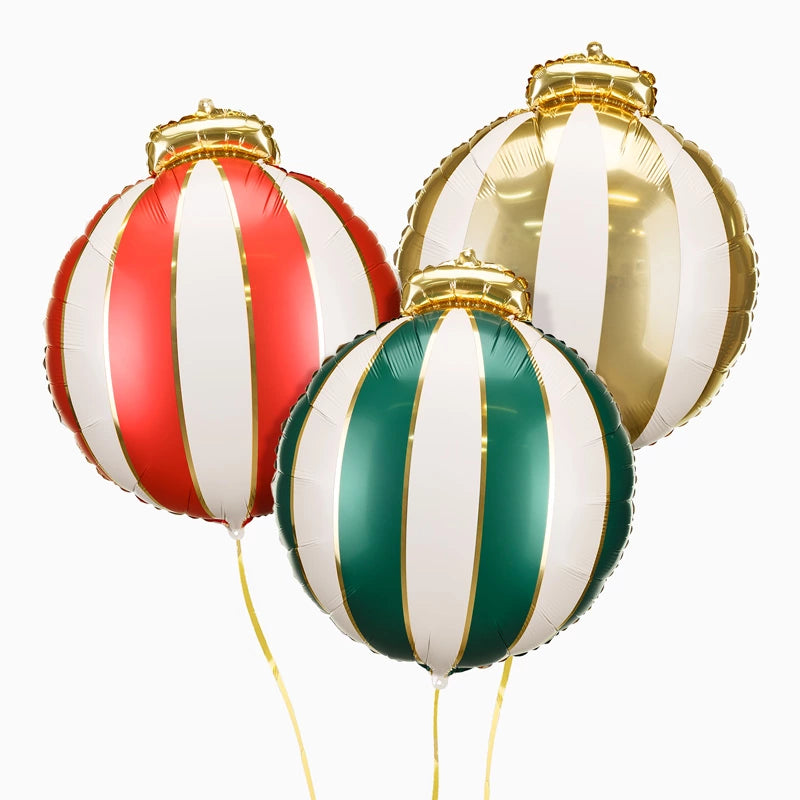 Conjunto Balão Foil 34 x 36 cm Bola de Natal (3 unidades)