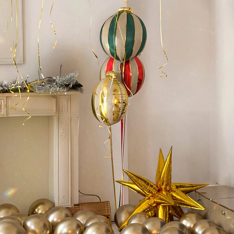 Conjunto Balão Foil 34 x 36 cm Bola de Natal (3 unidades)