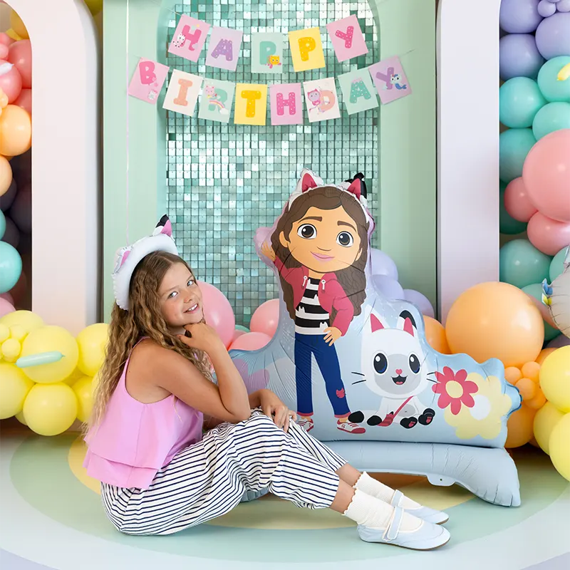 Globo Foil Pie 92 x 90.5 cm La Casa de Muñecas de Gabby