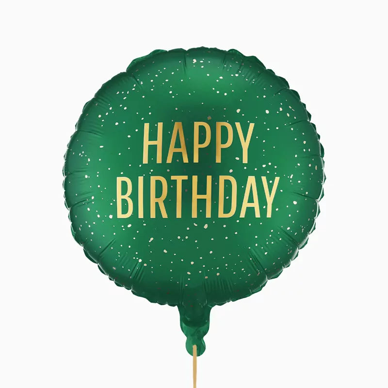 Globo Foil Redondo Ø 35 cm 'Happy Birthday' Verde