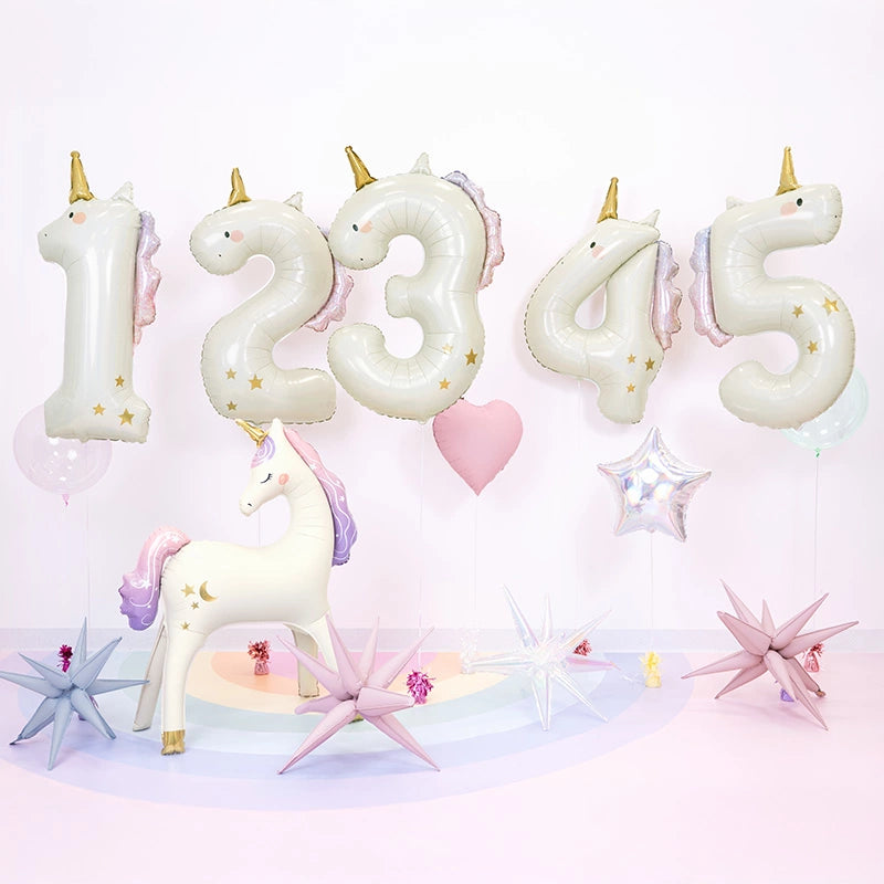 Palloncino Foil Numero 2 Unicorno Grande 93 cm