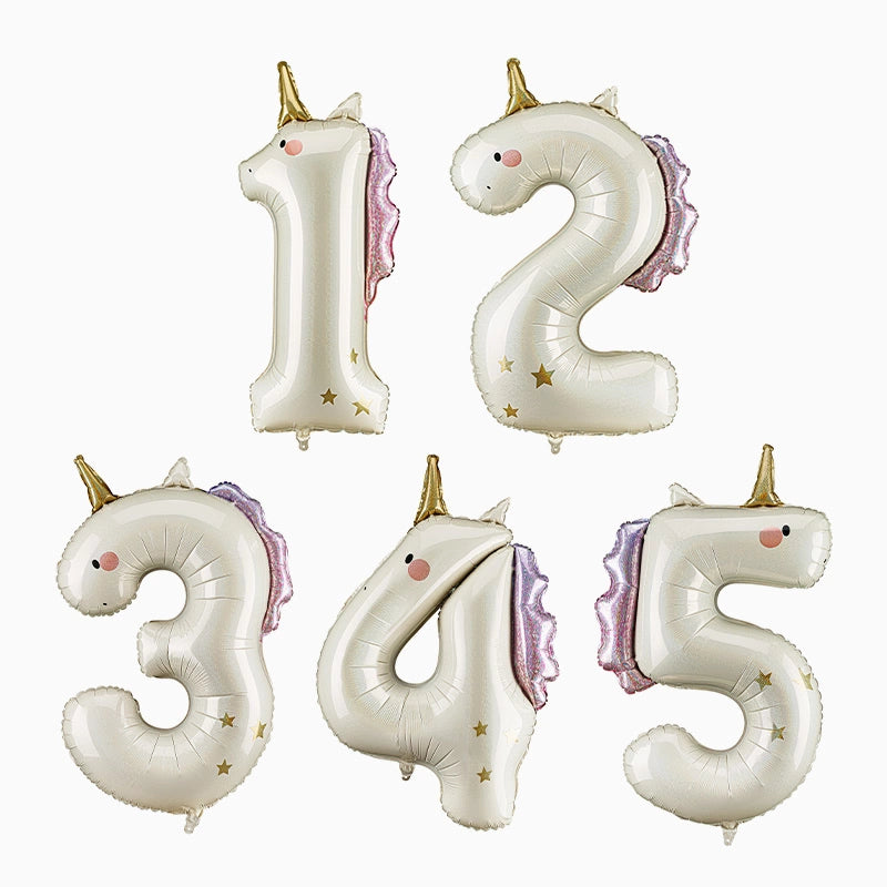 Palloncino Foil Numero 2 Unicorno Grande 93 cm