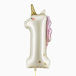 Palloncino Foil Numero 1 Unicorno Grande 93 cm