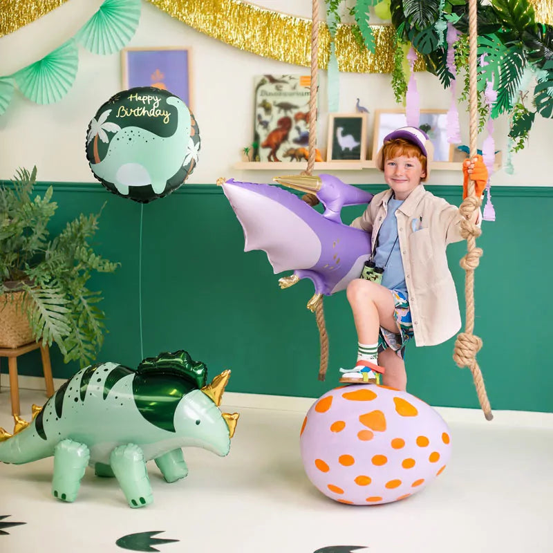 Globo Foil Redondo Ø 35 cm 'Happy Birthday' Dinos