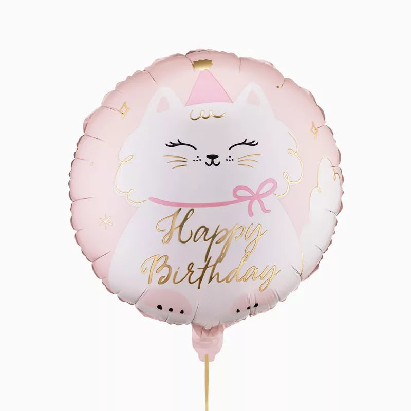 Globo Foil Redondo Ø 35 cm 'Happy Birthday' Gatitos