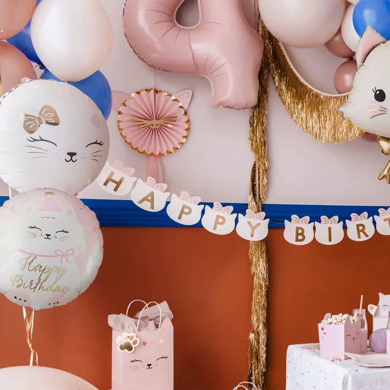 Globo Foil Redondo Ø 35 cm 'Happy Birthday' Gatitos