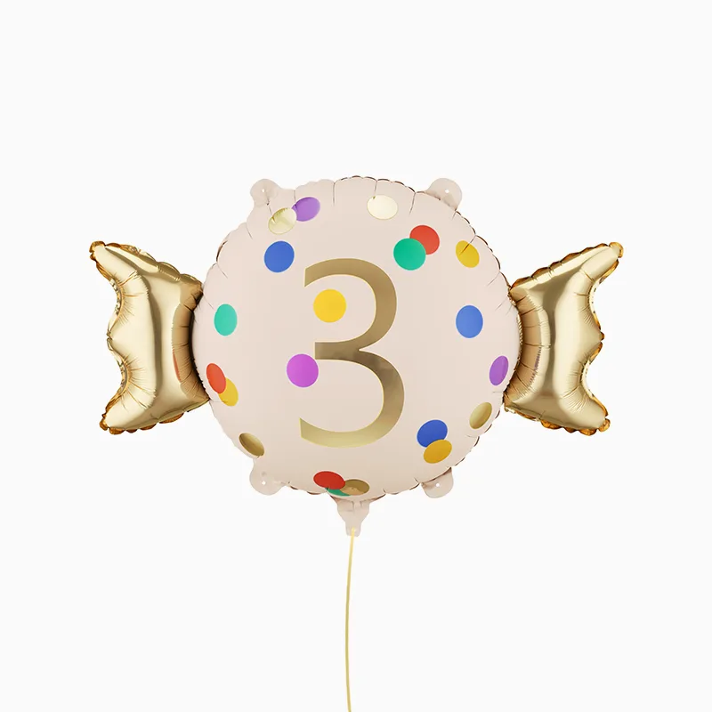 Globo Foil Caramelo 61 x 37 cm Número 3