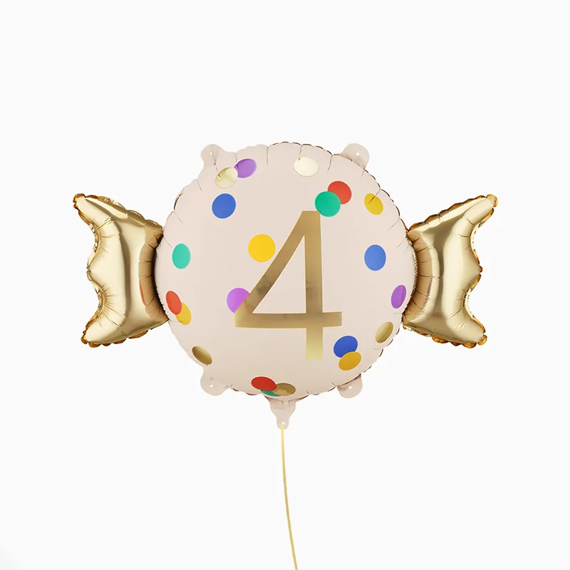 Globo Foil Caramelo 61 x 37 cm Número 4