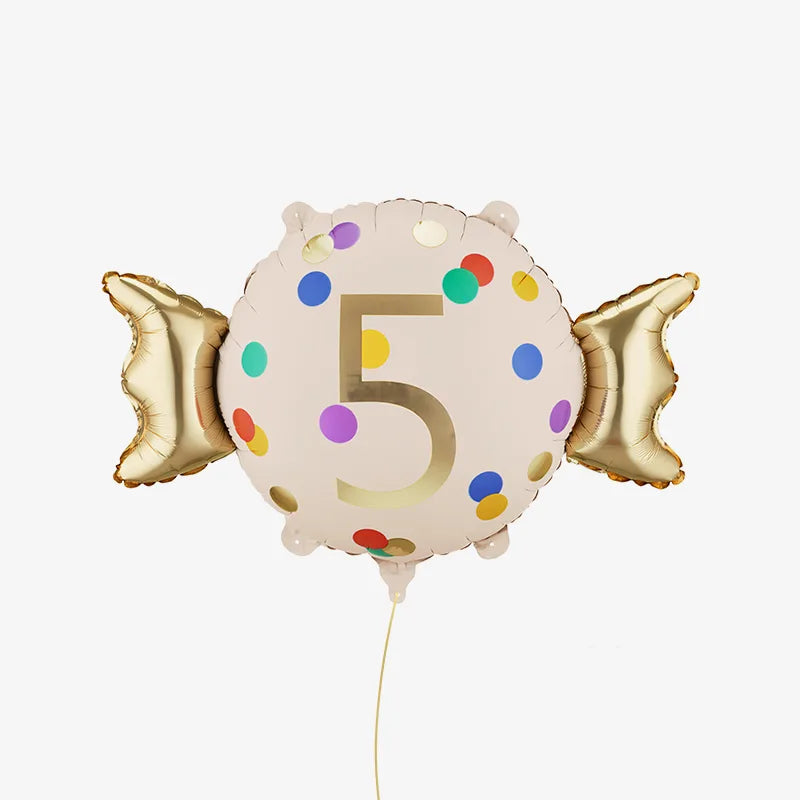 Globo Foil Caramelo 61 x 37 cm Número 5