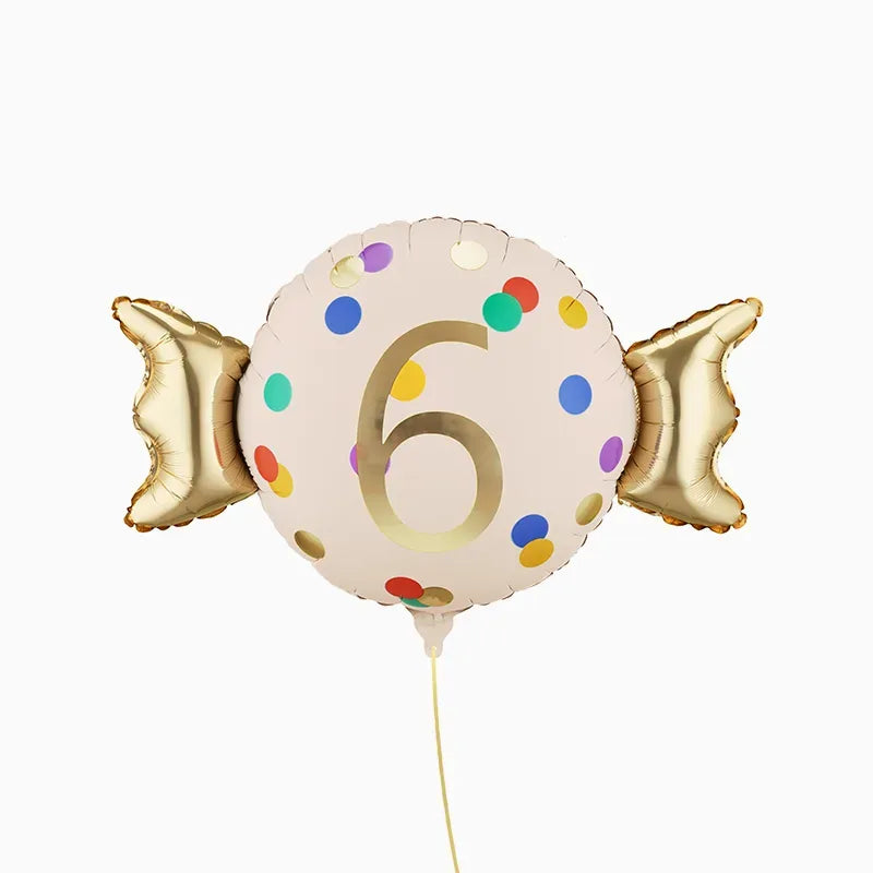 Globo Foil Caramelo 61 x 37 cm Número 6