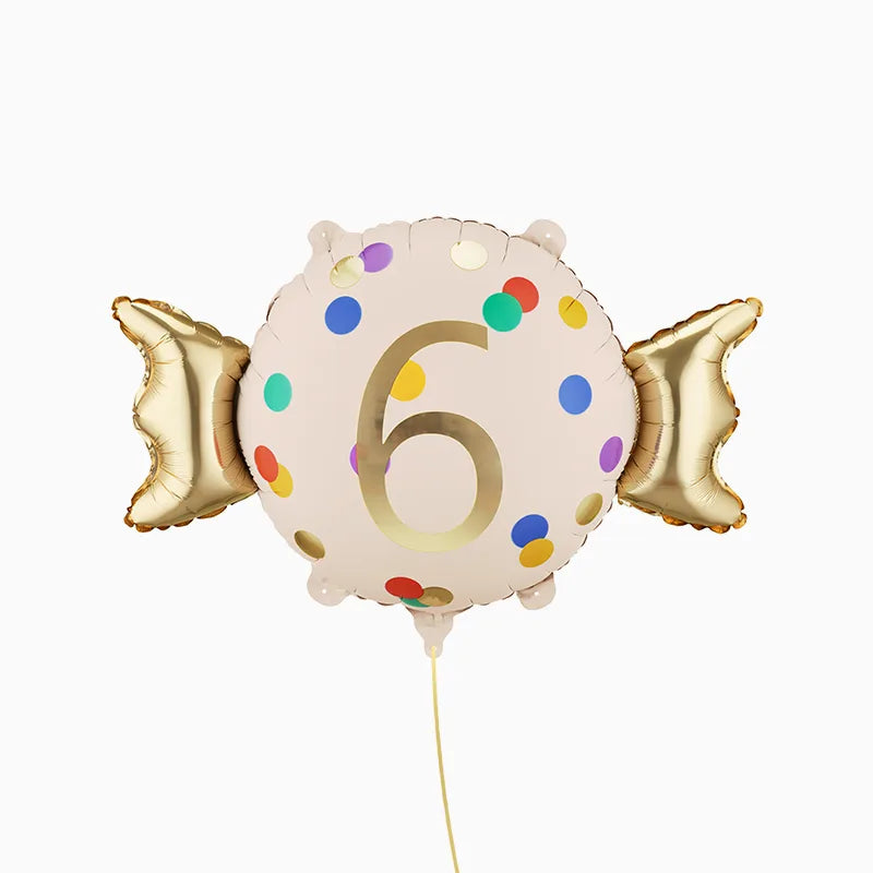 Globo Foil Caramelo 61 x 37 cm Número 6