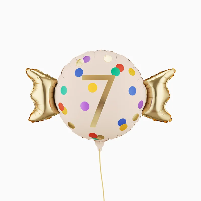 Globo Foil Caramelo 61 x 37 cm Número 7