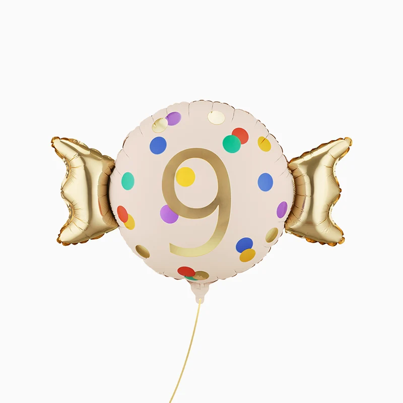 Globo Foil Caramelo 61 x 37 cm Número 9