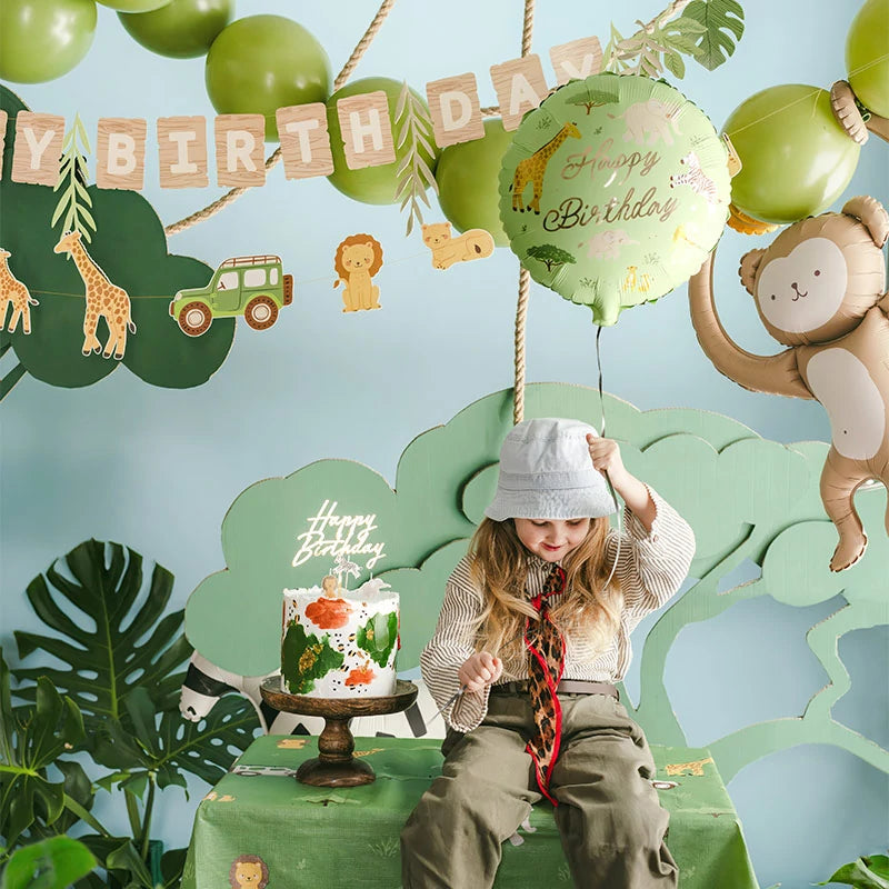 Inspiracion con Globo Foil Redondo Ø 35 cm 'Happy Birthday' Safari