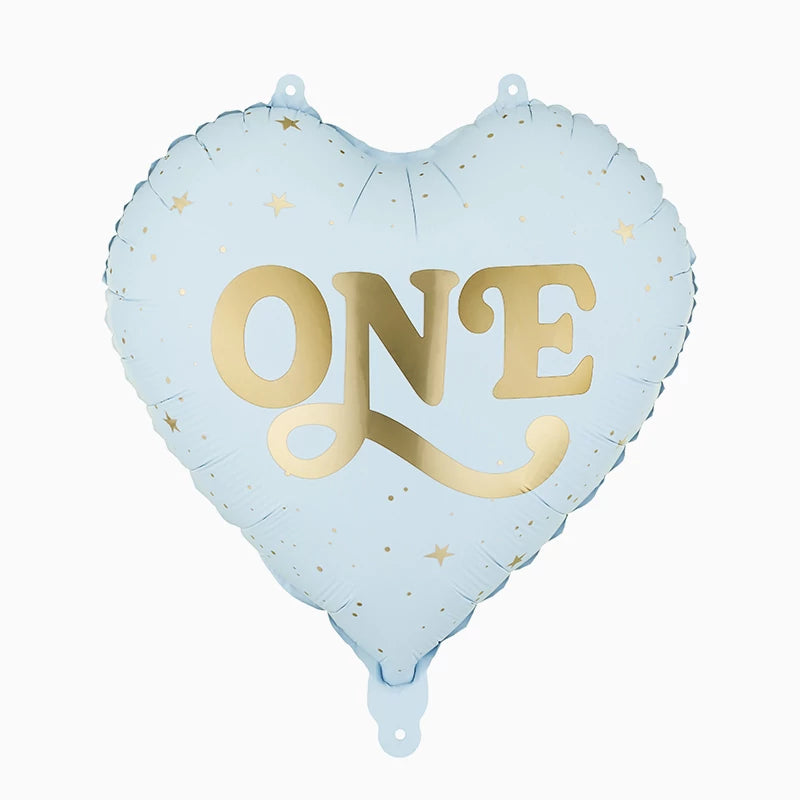 Palloncino Foil 45 cm Cuore 'One' Blu Pastello