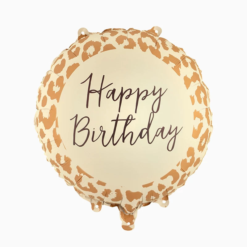 Globo Foil Redondo Ø 35 cm 'Happy Birthday' Animal Print Safari