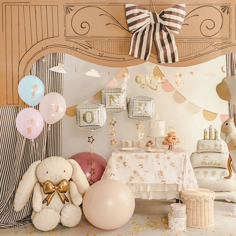 Inspiracion con Ballon mit Folienbasis 74 x 84 cm Cremefarbenes Kaninchen (OHNE HELIO)